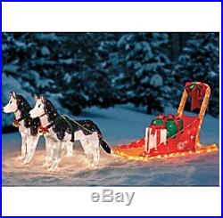 Christmas Tinsel Husky & Sleigh Lighted Yard Decor – Christmas Decor World