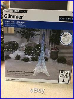 NEW Gemmy Lightshow Glimmer LED Eiffel Tower Christmas Crystal Swirl