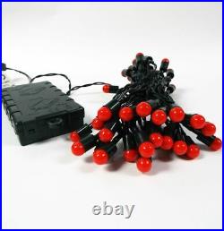 100/200 Battery Operated Red Berry Ball Christmas Xmas Fairy String Lights BNIB