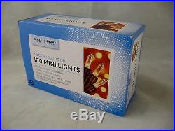 100 Clear Bulb Christmas String Light Set BROWN CORD Indoor Outdoor NEW FREESHIP