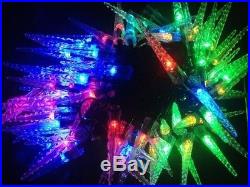 100 LED Multicolour Icicle Christmas Lights 8 Multi-function 54.1ft / 16.5m