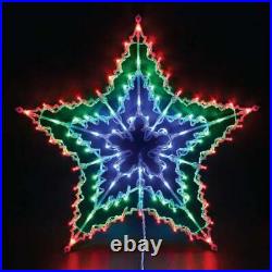 100 Led Star Light Silhouette Window Flashing Spinner Chaser Xmas Christmas Bnib