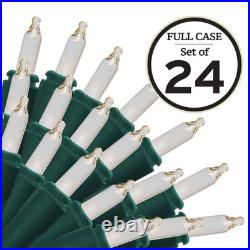 100-Light Clear with Green Wire String to String Mini Light Set (Set of 24)