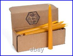 100% Pure Beeswax Taper Candles Dipped Style Unscented Choose Your Color & Size