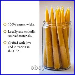 100% Pure Beeswax Taper Candles Dipped Style Unscented Choose Your Color & Size