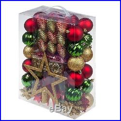 100ct Christmas Tree Decorations Ball Ornaments Assorted Decorations Gold Red by