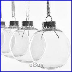 100mm Clear Seamless Plastic Glass Style Baubles Craft Christmas