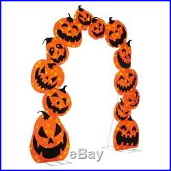 106 in. 210 Warm White LED Lights Pumpkin Arch with 16-Function