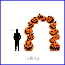 106 in. 210 Warm White LED Lights Pumpkin Arch with 16-Function