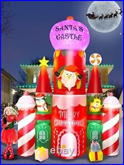 10FT Christmas Castle Inflatables with LED Light Kalolary Christmas Inflatabl