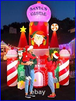 10FT Christmas Castle Inflatables with LED Light Kalolary Christmas Inflatabl