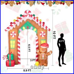 10FT Christmas Inflatable Archway with Gingerbread Man Christmas Inflatable