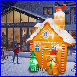 10FT Christmas Inflatable Gingerbread House Outdoor Yard Decor with LED Lights