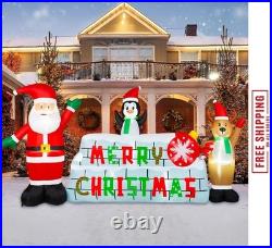 10FT Christmas Inflatable Outdoor Decoration, Merry Christmas Inflatable Banner