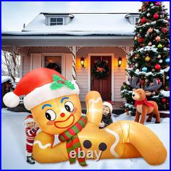 10FT Christmas Inflatables Gingerbread lyingdown 2025 NEW LED Outdoor Decoration
