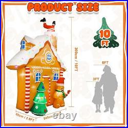 10FT Christmas Inflatables Outdoor Decoration Inflatable Gingerbread House Decor