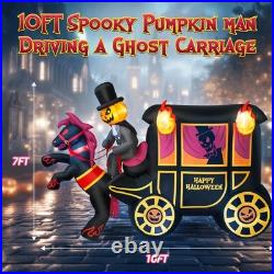 10FT LED Light Pumpkin Headed Horse Carriage Inflatable Halloween Decoration 10FT LED Light Pumpkin Headed Horse Carriage Inflatable Halloween Decoration