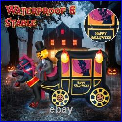 10FT LED Light Pumpkin Headed Horse Carriage Inflatable Halloween Decoration 10FT LED Light Pumpkin Headed Horse Carriage Inflatable Halloween Decoration