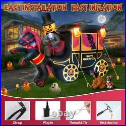 10FT LED Light Pumpkin Headed Horse Carriage Inflatable Halloween Decoration 10FT LED Light Pumpkin Headed Horse Carriage Inflatable Halloween Decoration