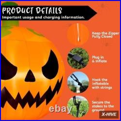 10FT Tall Halloween Giant Inflatables Pumpkin with Built-In LED Lights Outdoor D 10FT Tall Halloween Giant Inflatables Pumpkin with Built-In LED Lights Outdoor D