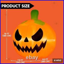 10FT Tall Halloween Giant Inflatables Pumpkin with Built-In LED Lights Outdoor D 10FT Tall Halloween Giant Inflatables Pumpkin with Built-In LED Lights Outdoor D