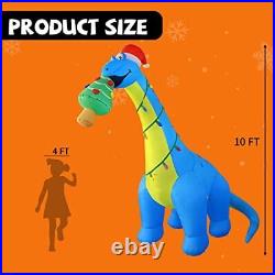 10Ft Christmas Inflatables Outdoor Decorations Blow up Dinosaur Christmas Tree