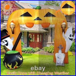 10Ft Giant Halloween Inflatable Pumpkin Arch With Ghost Outdoor Decoration