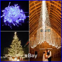 10M 100LED White Outdoor Xmas Christmas Party String Fairy Wedding Curtain Light