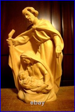 10.5 Hand Carved Wood Carving Nativity Scene Holy Family Jesus Figurine Statue