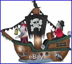 10' Animated Airblown Skeleton Pirate Ship Halloween Inflatable