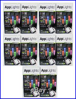 (10) Boxes Gemmy AppLights 24 Faceted LED Bulbs Light Show Bluetooth 140 Effects