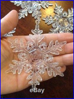 10 Clear Snowflakes Christmas Tree Ornaments Plastic Winter Decoration Decor