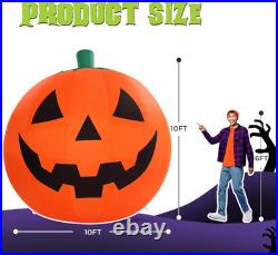 10' Commercial Halloween Inflatable Pumpkin LED Lights Yard Decoration