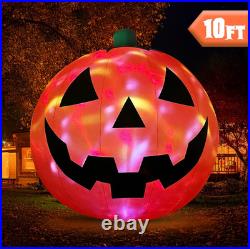 10' Commercial Halloween Inflatable Pumpkin LED Lights Yard Decoration