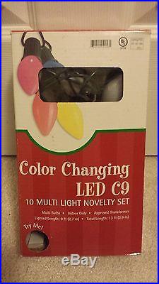 10-Ct C9 Color Changing LED Indoor Light String Christmas Holiday Party NICE