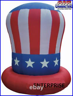 10' FT PATRIOTIC UNCLE SAM 4TH JULY HAT AIRBLOWN INFLATABLE YARD LIGHTED Decor