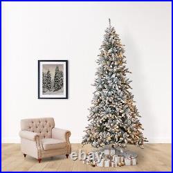 10′ Flocked Livingston Fir Artificial Christmas Tree withPinecones, 750 Clear LEDs