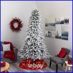 10' Flocked Livingston Fir Artificial Christmas Tree withPinecones, 750 Clear LEDs