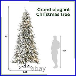 10' Flocked Livingston Fir Artificial Christmas Tree withPinecones, 750 Clear LEDs