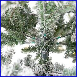 10' Flocked Livingston Fir Artificial Christmas Tree withPinecones, 750 Clear LEDs
