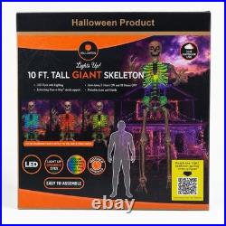 10 Ft Giant Light Up Skeleton Halloween Outdoor LED Color Changing Poseable 10 Ft Giant Light Up Skeleton Halloween Outdoor LED Color Changing Poseable