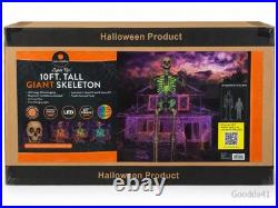 10 Ft Giant Light Up Skeleton Halloween Outdoor LED Color Changing Poseable 10 Ft Giant Light Up Skeleton Halloween Outdoor LED Color Changing Poseable