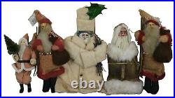 10 German Inspired Folk Art Hanging Christmas Tree Ornaments Santa Claus Angel