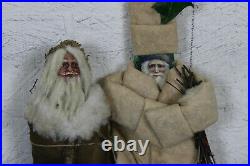 10 German Inspired Folk Art Hanging Christmas Tree Ornaments Santa Claus Angel