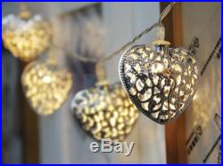 10-LED Battery Operated Heart Shape String Fairy Xmas Wedding Party Decor Lights