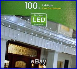 10 New Sets 100 LED Cool White Icicle Lights-Holiday Living-Christmas-348502