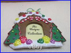 10 New Xmas Ornaments Ginger Bread Picture Frames 3 Candy Houses New Wrapped