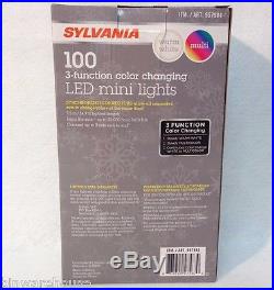 10 Sylvania 100 LED Mini 3 Function Synchronized Color Changing Christmas Lights