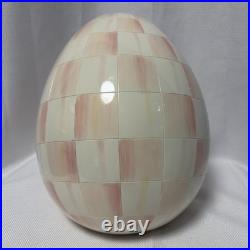 10 Tall MacKenzie-Childs Rosy Check Pink & White Egg New