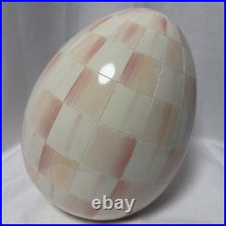 10 Tall MacKenzie-Childs Rosy Check Pink & White Egg New